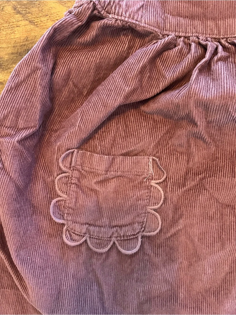 Carter's Mauve Corduroy Pinafore Dress with Scalloped Pockets